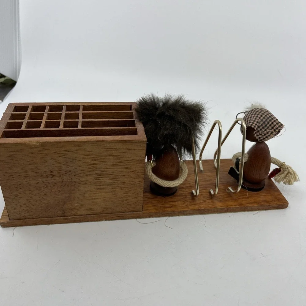 MCM‎ Kitschy Desk Organizer 1950's Wood Earl Bernard Japan Odd Couple